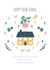 Pretty New Home Card - House - Plant - Happy New Home Wishing You Lots Of Love And Happiness In Your New Home created by Strawberry Mint