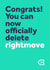 Funny Typography New Home Card - Congrats - RightMove - Congrats You Can Now Officially Delete RightMove created by Chloé Lawson