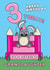 Granddaughter Age 3 Cartoon Bunny Happy Birthday Card created by @Cupsie's Creations