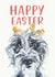 Lurcher and Baby Chick Easter Card created by Jo Scott Art
