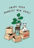 Cute Cat Pun New Home Card - Cat - Cheese Plant - Enjoy Your Purrfect New Home! created by Lucy Marie Design