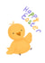 Cute postcard with a little yellow chick Happy Easter 1000 created by Dogs and cats 