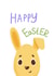 Cute postcard with a little yellow chick Happy Easter 1001 created by Dogs and cats 