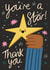 YOU'RE A STAR THANK YOU CARD created by NICHOLA COWDERY ILLUSTRATIONS