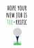 Funny new job for him card golf tee golfer congratulations card created by Amy (Hedgecards)