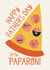 Cute Paparoni Fathers Day Card - Dad - Pizza - Happy Father's Day To My Paparoni created by Christine Cuddihy Illustration