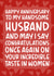 Funny Typography Anniversary Card - Husband - To My Handsome Husband And May I Say Congratulations Once Again On Your Incredible Taste In Women created by Brogan Thomas