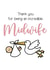 Thank you Midwife stork card created by Sassy Scribbles UK