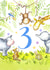 Cute jungle animals 3rd birthday card created by Kate Garrett