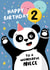 Party Panda 2nd Birthday Card Niece Card created by Macie Dot Doodles