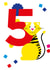 Happy 5th birthday fun tiger children's age card created by Alphablots