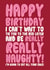 Really Really Naughty Birthday Card created by On Fire Typography