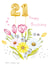21 Floral bouquet with number balloons birthday card 1001 created by SABIVO Design by Sabina