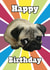 Pug Birthday Card created by Purple Pug
