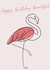 Flamingo Line Art - Happy Birthday Beautiful card created by Woolly Mammoth Media