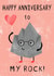 Cute Rock Anniversary Card - Rock - Happy Anniversary To My Rock! created by Dinky Rouge
