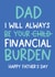 Dad I will always be your financial burden funny Father's day card created by Always Sparkle
