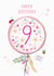 Happy Birthday 9 with love created by Katie Phythian Design