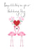 Wedding day card - Flamingo wedding card created by Naughty Nice