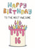 Cute 16th Birthday Card - For Goddaughter - Cake created by Schnauzer Scribbles