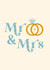 Mr & Mrs Wedding Card  - simple cartoon rings created by Kamiya Chirodian