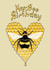 Bee Birthday Card. Honeycomb Love Heart. Bumble Bee. created by Wild Natured