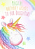 Magical unicorn daughter card created by Kate Garrett