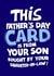 Funny Typography Father’s Day Card - Dad - From Your Son Bought By Your Daughter In Law created by Kasia Cards
