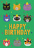 Cats in Hats Happy Birthday created by Catterbox