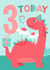 Dinosaur Birthday Card for Girls turning 3 created by Tanya Laporte Designs