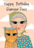Funny glamorous birthday card for cat lovers created by Peach Nut Studio