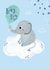 Cute New Baby Boy Illustrated Elephant Card - Baby Boy created by Laura Pantony