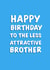 Less attractive brother birthday card created by Mark Wood Cartoonist