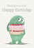 Wishing you a very Happy Birthday - cute cake monster birthday card created by Lucy Driver