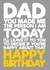 Dad you made me the person I am Birthday card created by Blind Faith
