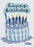 Happy Birthday Cute Blue Cake Greeting Card created by Teng Phei Yin