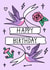 Arty Birthday Card - Tattoo - Ink created by Poppy Jane Prints
