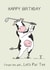 Happy Birthday - Fun Golfing cow created by Lucy Driver