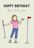 Lady golfer birthday card created by Lucy Driver