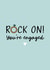Rock on engagement card created by Perry-Cuff Designs