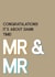 Mr & Mr Congratulations created by Sean David Cards