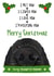 Merry Christmas Card from the Dog (Black) 1002 created by The Merry Giraffe