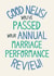 Funny Typography Wedding Anniversary Card - Good News - Marriage Performance Review - created by Christine Cuddihy Illustration