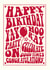 Retro Birthday Card - Red Lettering - Typography - Balloon created by Cloud Cuckoo Design