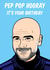 Pep Guardiola, Manchester City football manager birthday greeting card created by Graham Sanders
