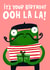 Funny ‘Ooh La La’ French Frog Birthday Card created by Lucy Maggie Designs