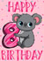 8th Birthday Koala Bear Card 1001 created by Love Gifts