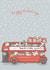 Red Bus Christmas Card created by Dotty Dog Art