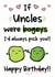 Funny Bogey Uncle Birthday Card created by The Laughing Sloth