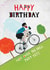 Not over the Hill - birthday cyclist - cycling card created by Pencilface